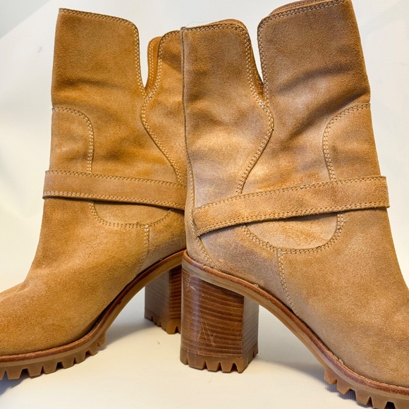 BOOTS Platform Italian Leather Chunky Heel RIGHT BANK BOOT Company Femme 7 B - Picture 6 of 9